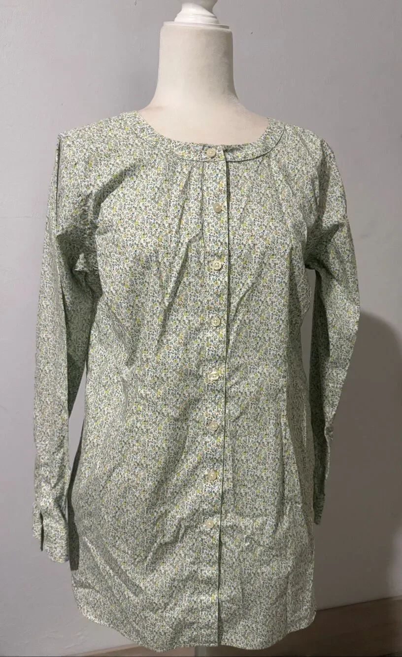 Deluth Trading comp. cotton blend floral button front tunic Top M